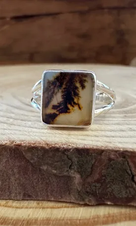 DENDRITIC AGATE and Silver Ring • Size 7