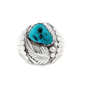 Estate Turquoise Ring in Sterling Silver