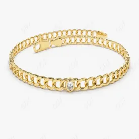 0.21 Ctw Lab Grown Diamond Cuban Link Chain Bracelet