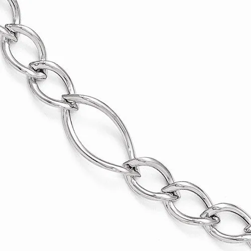 10K White Gold Polished Link Bracelet