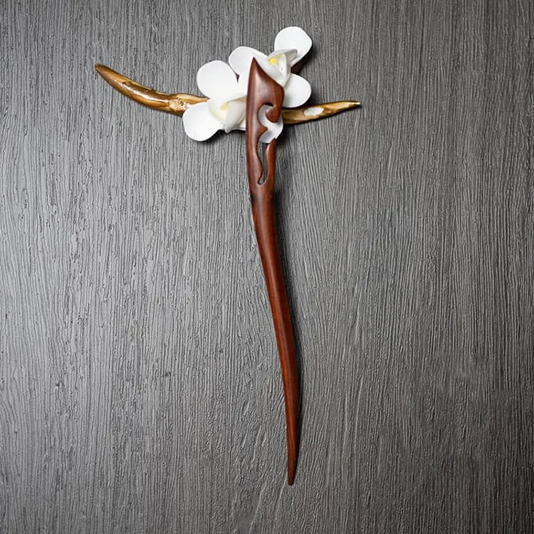 18cm Sandalwood Chinese Hairpin Zan (Shape 16)