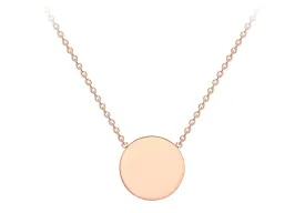 9K Rose Gold 10mm Disc Adjustable Necklace 41cm-43cm