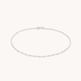 Astrid Chain Anklet in Solid White Gold