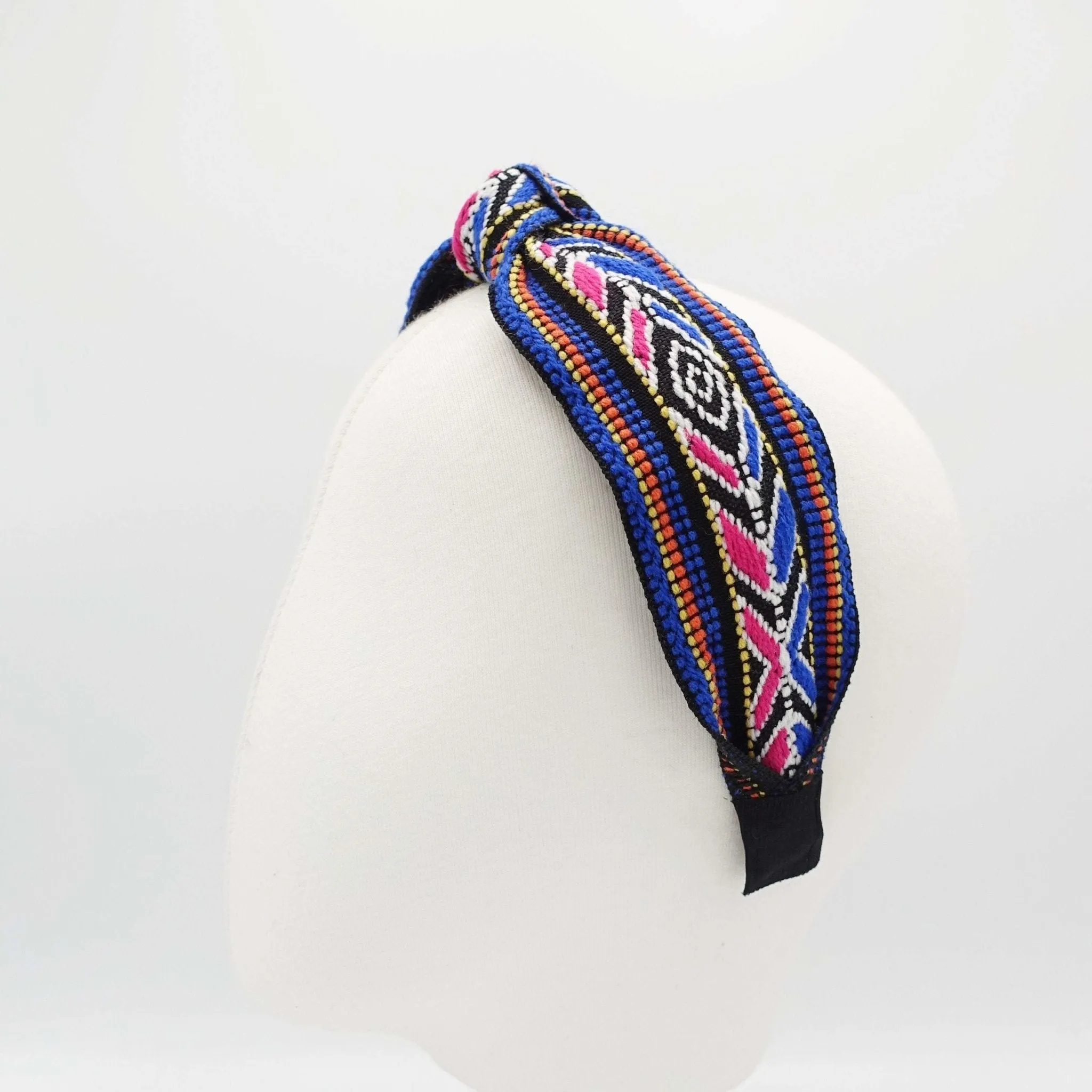 aztec pattern headband jacquard knot hairband woman hair accessory