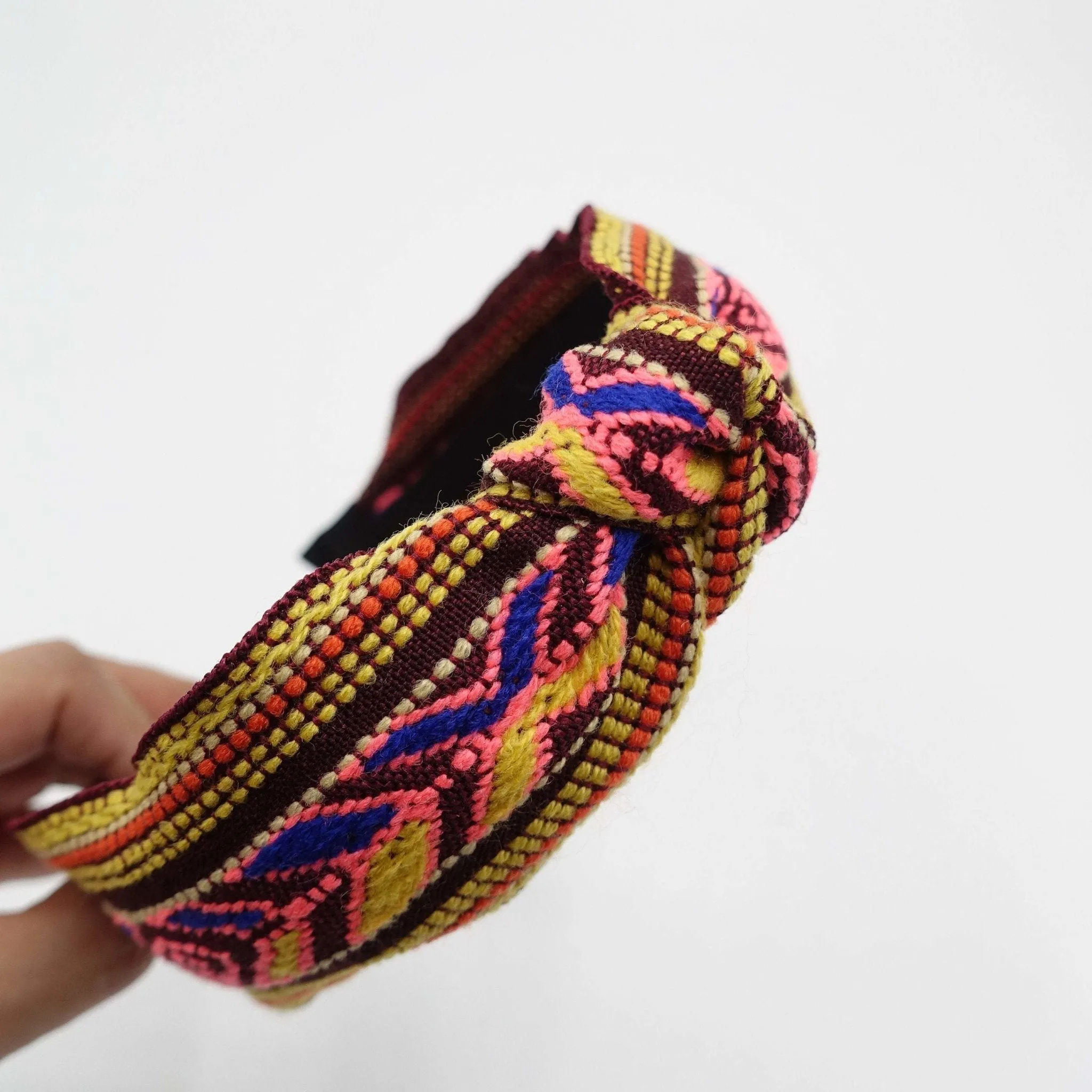 aztec pattern headband jacquard knot hairband woman hair accessory