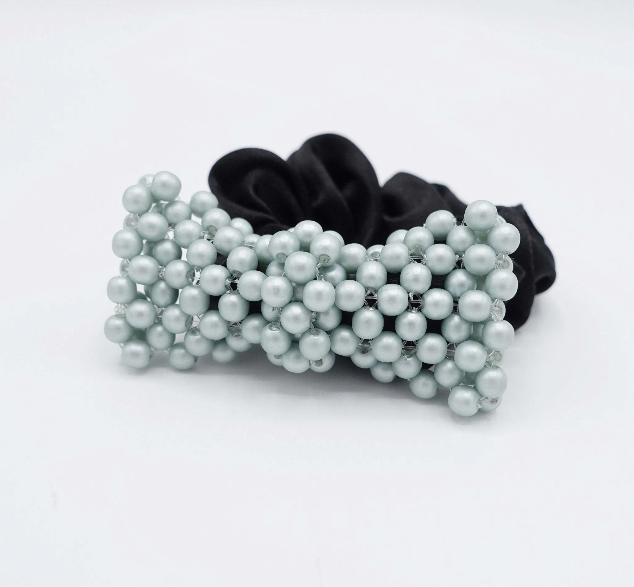 ball beaded bow satin scrunchies hair tie elastic hair tie for women