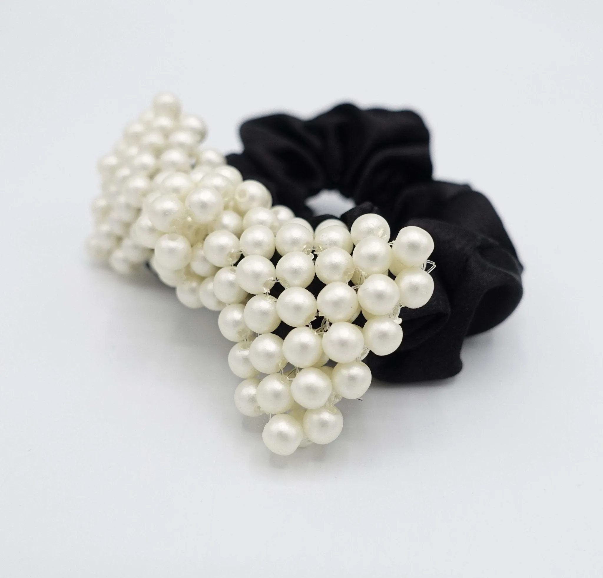 ball beaded bow satin scrunchies hair tie elastic hair tie for women