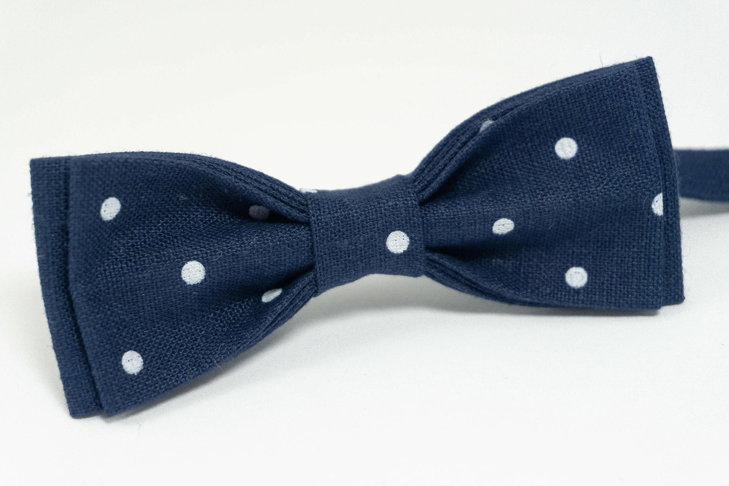 Blue Polka Wedding Bow Tie