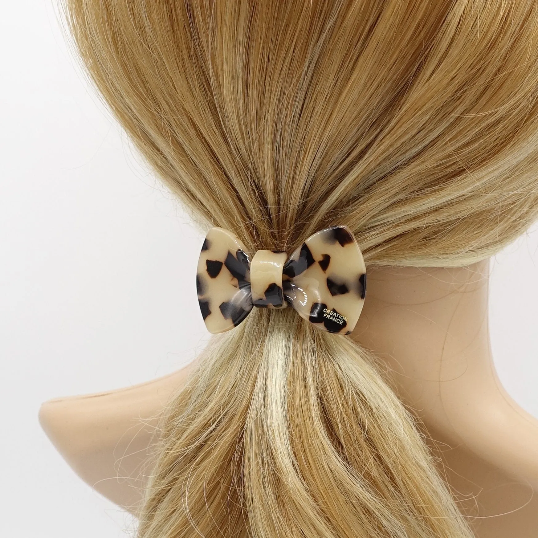 cellulose acetate hair bow elastic ponytail holder