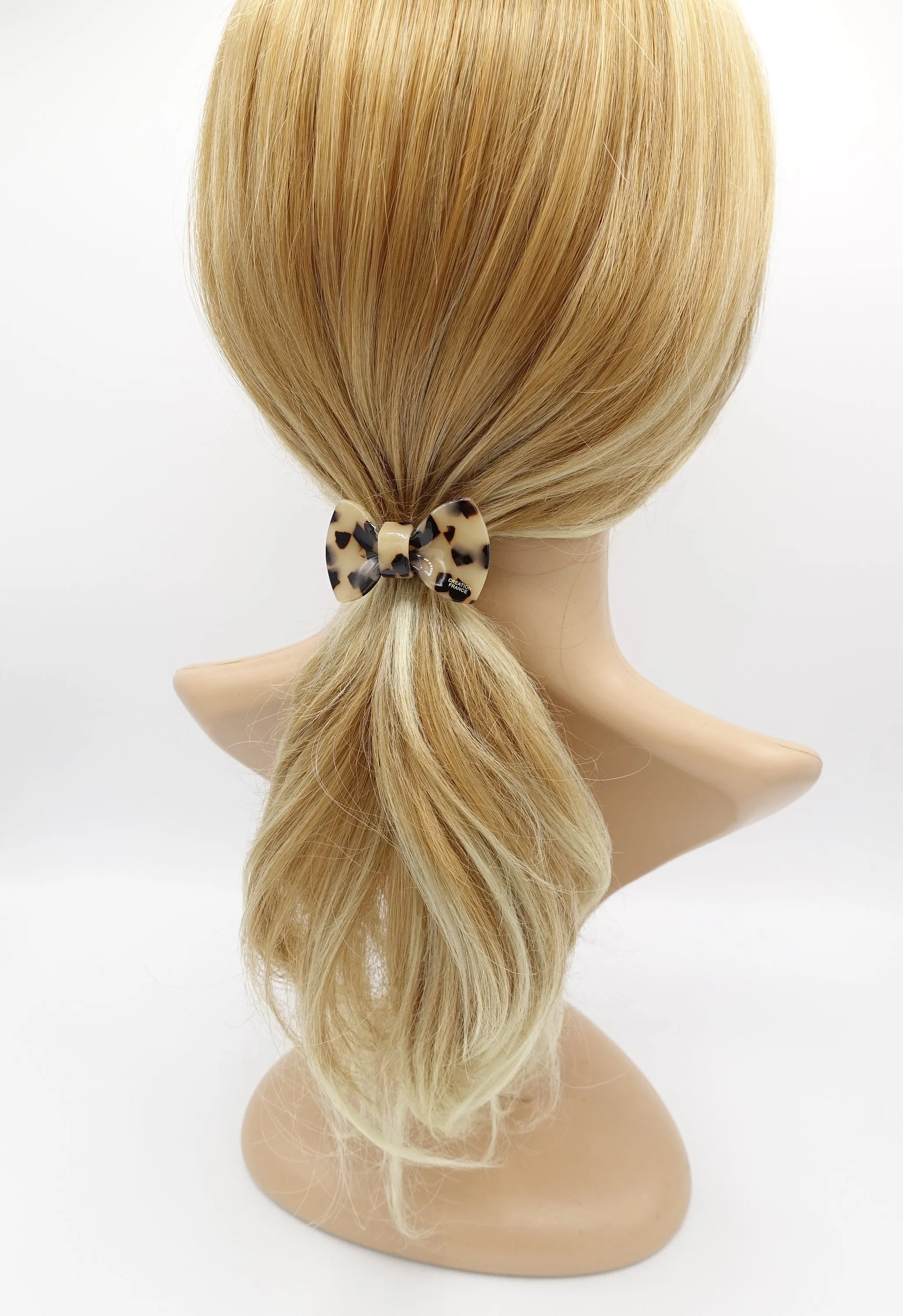 cellulose acetate hair bow elastic ponytail holder