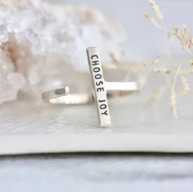 Choose Joy: Single Bar Ring by Christina Kober