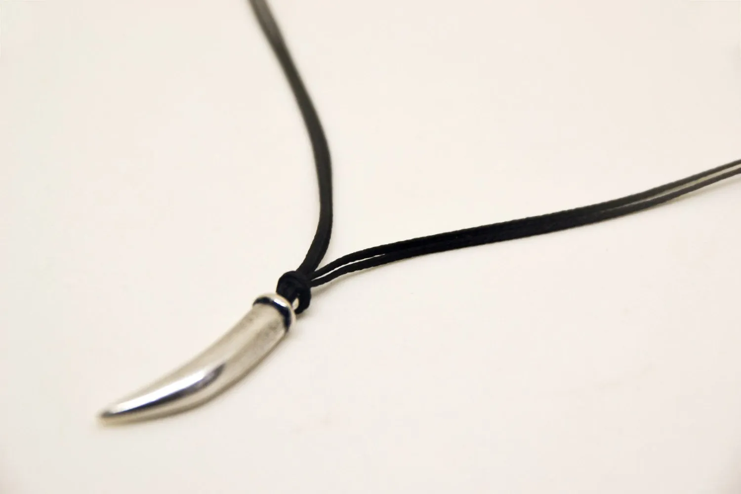 Claw necklace for men, black cord, gift for him, custom jewelry