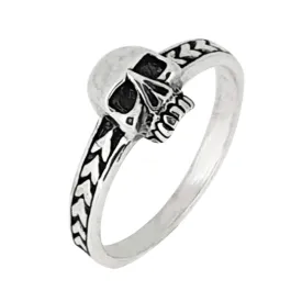 Delicate 925 Sterling Silver Skull Ring for Women and Girls