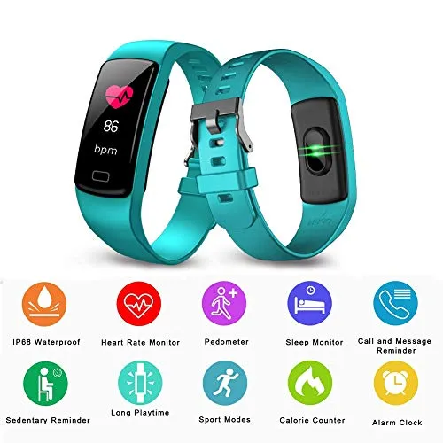 Deyawe Fitness Tracker, Colorful Screen Activity Tracker with Heart Rate Monitor, Waterproof Pedometer Watch, Sleep Monitor, Stopwatch, Step Counter