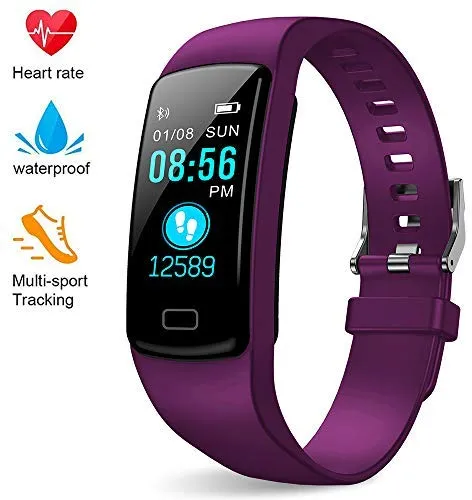 Deyawe Fitness Tracker, Colorful Screen Activity Tracker with Heart Rate Monitor, Waterproof Pedometer Watch, Sleep Monitor, Stopwatch, Step Counter