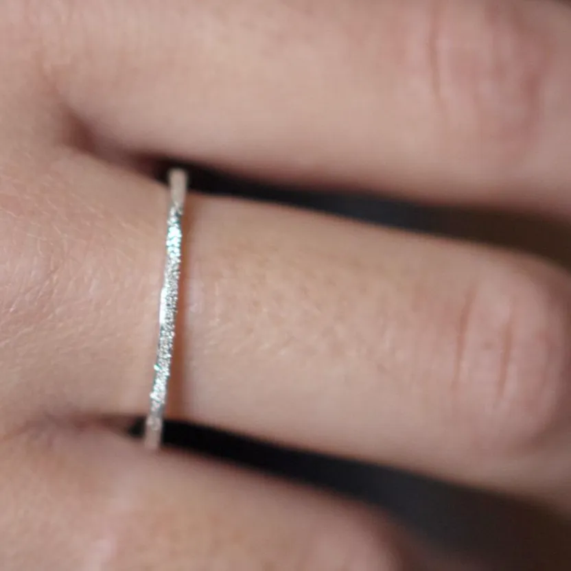 Diamond Dusted Stacking Ring: Super Skinny