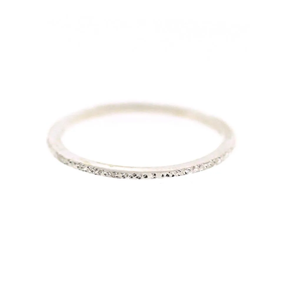 Diamond Dusted Stacking Ring: Super Skinny