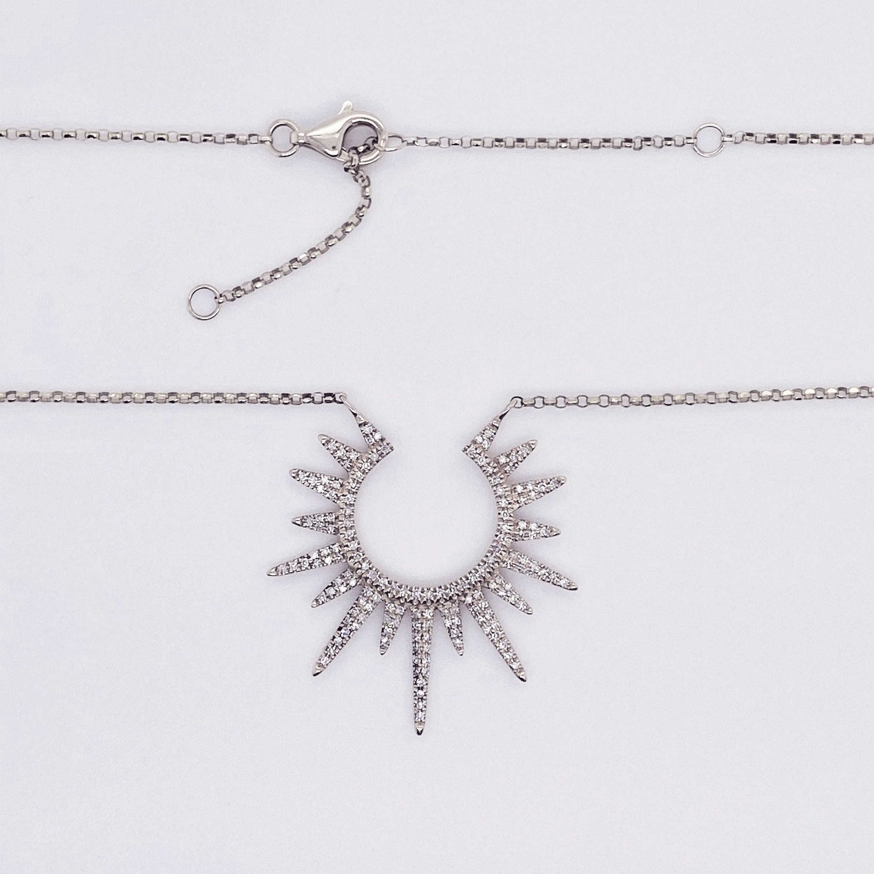 Diamond Open Sun Necklace