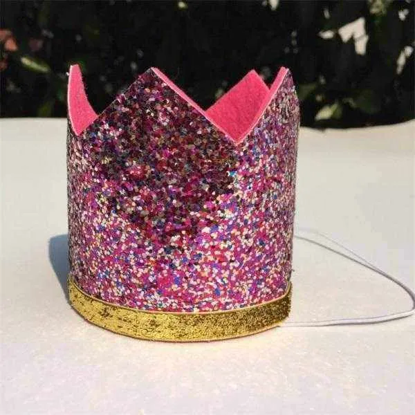 Dog Birthday Crown & Bow Tie Collar - Pink/gold Custom Age