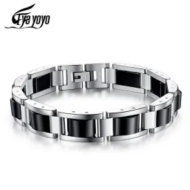 EyeYoYo Korean Fashion Bracelet Men's 316L Stainless steel Multiple Color Options Bracelet Domineering Thick Magnetic Jewellery