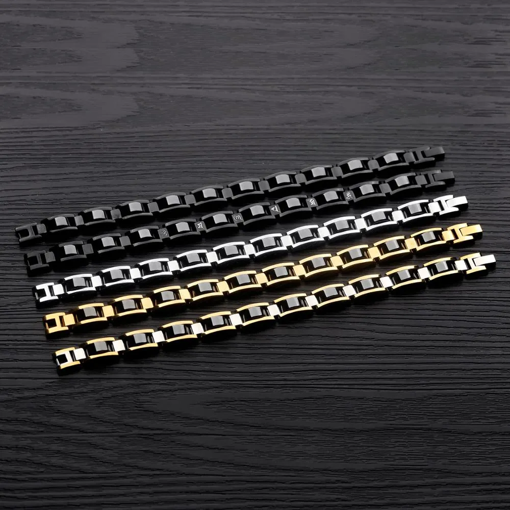 EyeYoYo Korean Fashion Bracelet Men's 316L Stainless steel Multiple Color Options Bracelet Domineering Thick Magnetic Jewellery