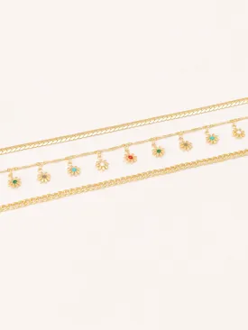 Floral Anklet Set