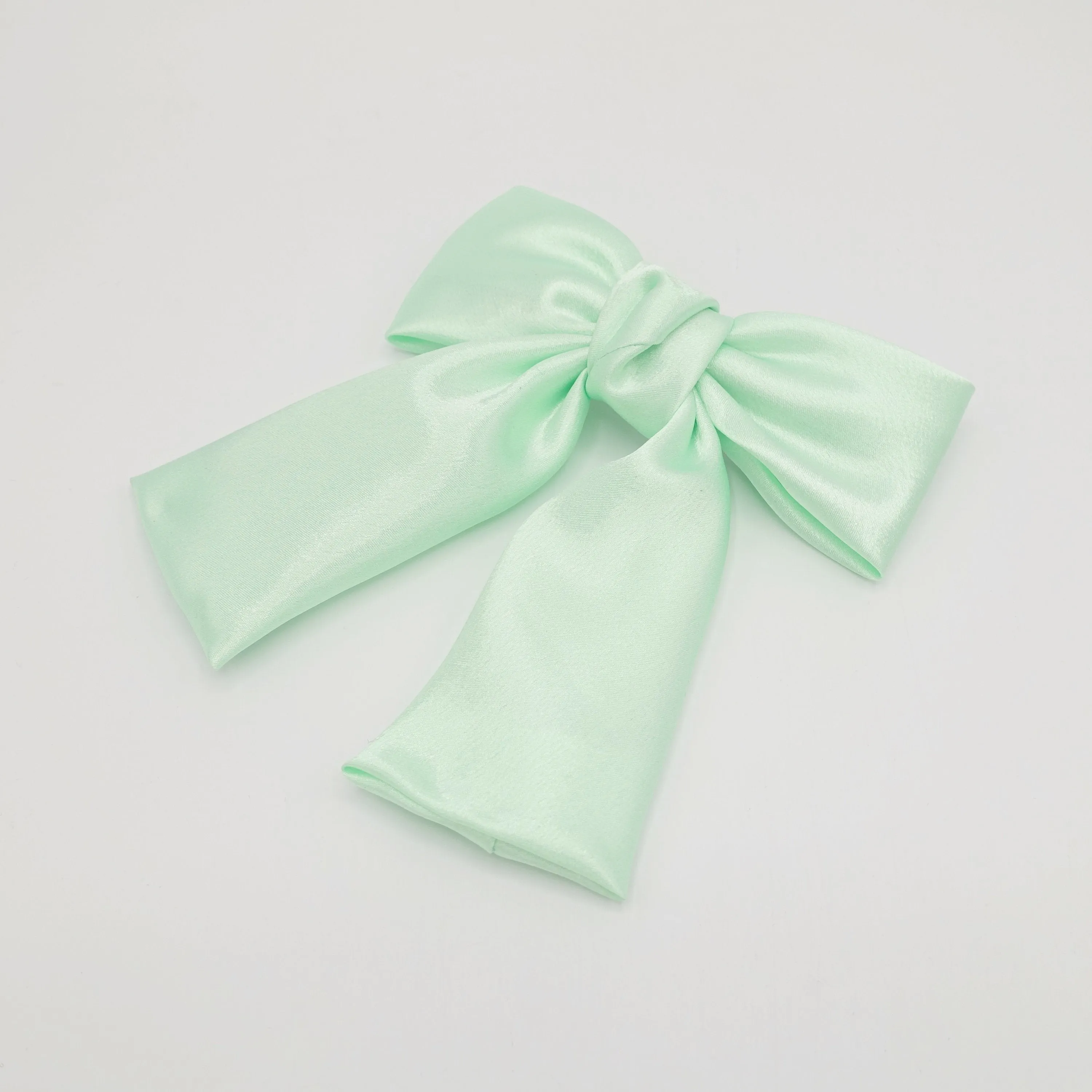 glossy satin tail hair bow in regular size hair accessory for women