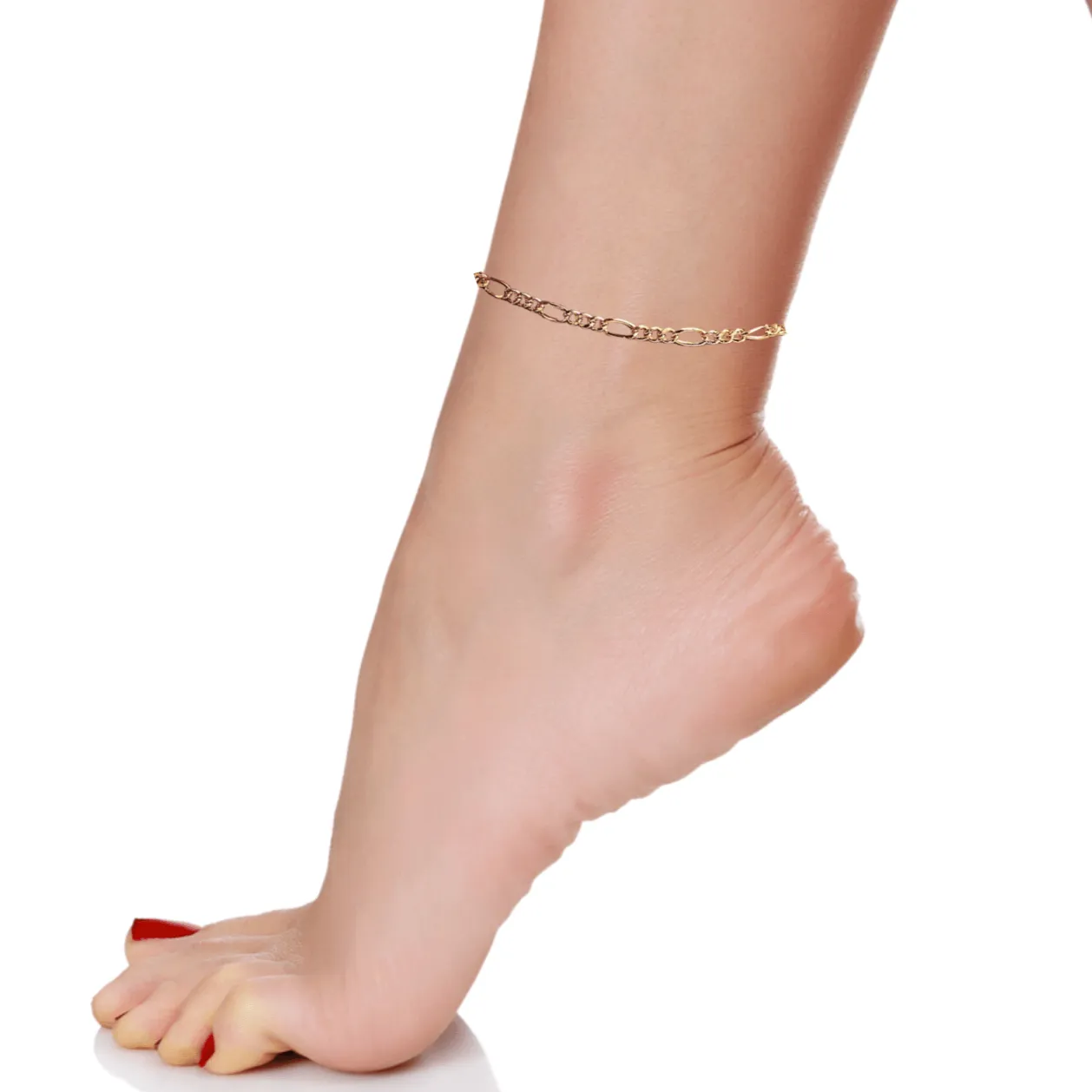 Gold Figaro Chain Anklet