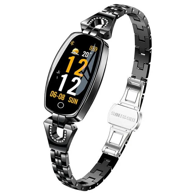 H8 Fitness Smartwatch for Woman (Waterproof, HR and BP Monitoring, Android and IOS Compatible)