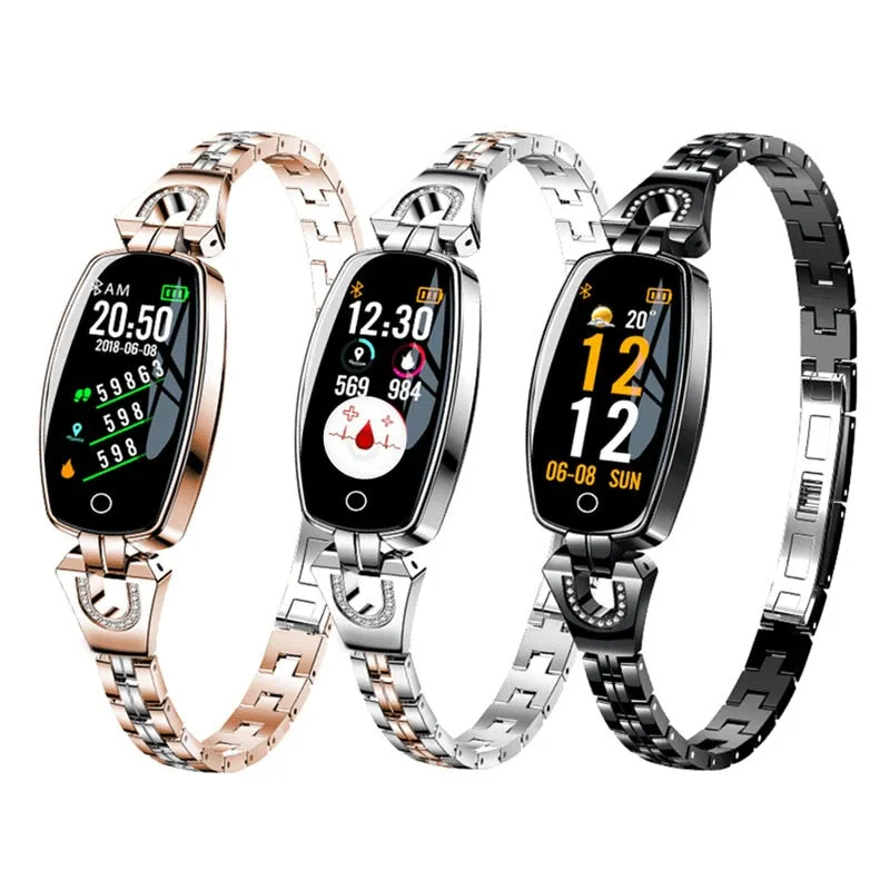 H8 Fitness Smartwatch for Woman (Waterproof, HR and BP Monitoring, Android and IOS Compatible)