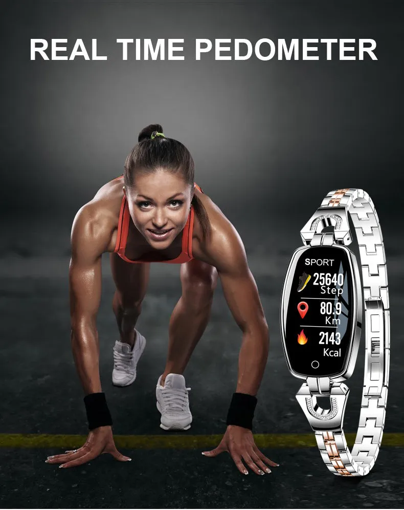 H8 Fitness Smartwatch for Woman (Waterproof, HR and BP Monitoring, Android and IOS Compatible)