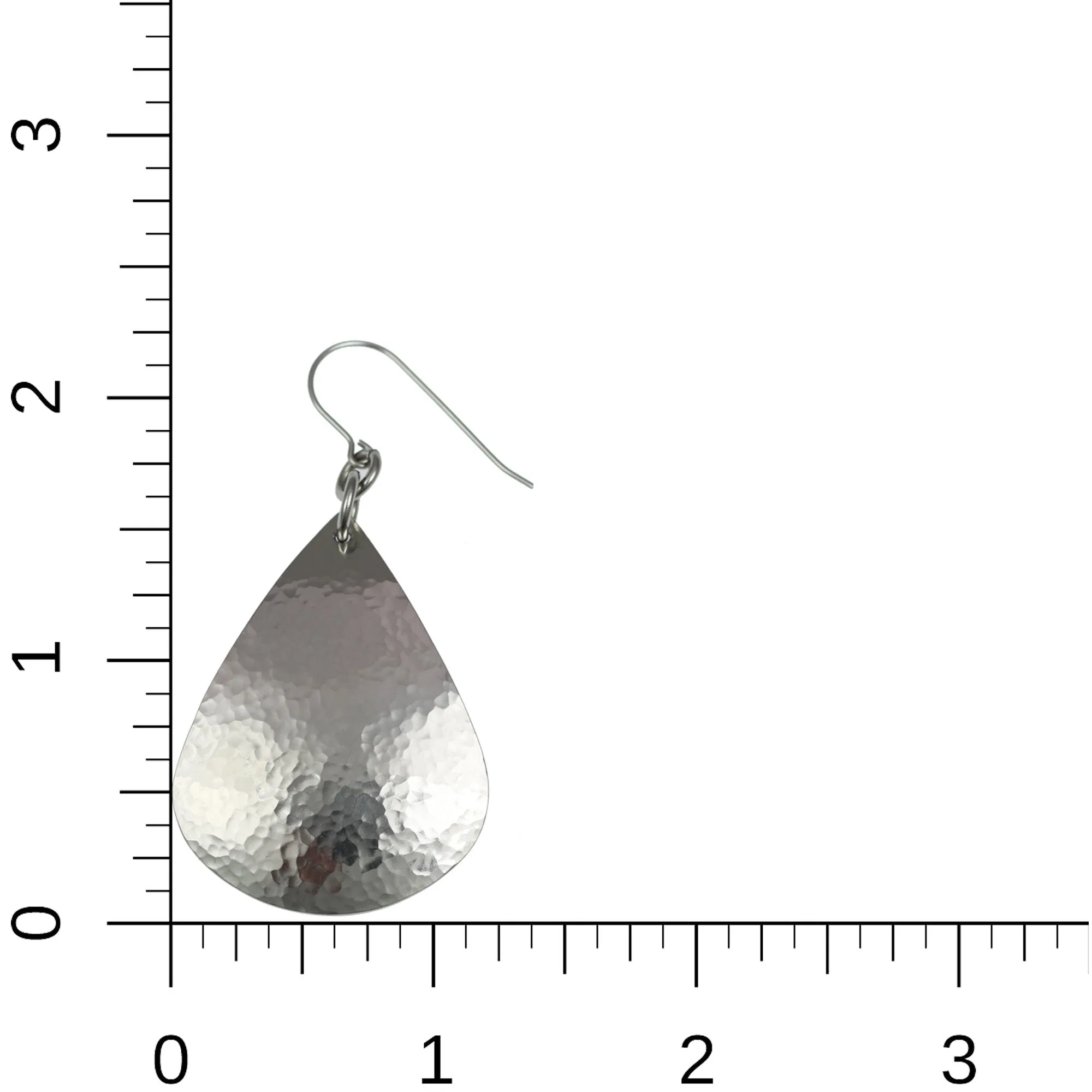 Hammered Stainless Steel Teardrop Earrings