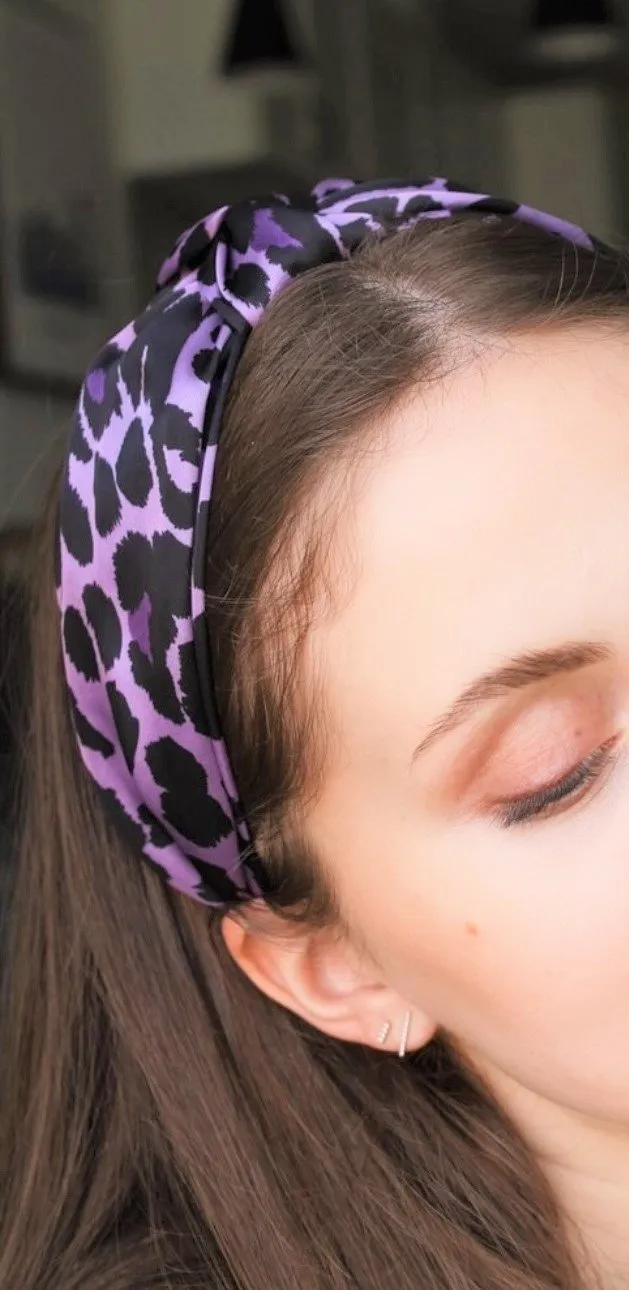 leopard top knot headband animal print hairband for women