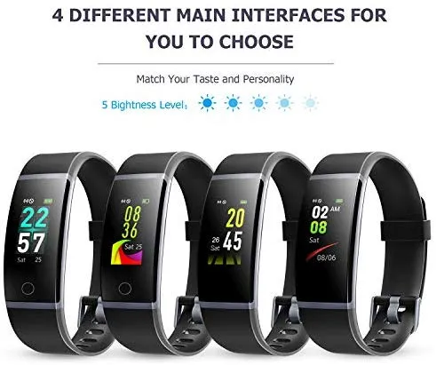 Letsfit Fitness Tracker, Activity Tracker Watch with Heart Rate Monitor, IP68 Standard Smart Watch with Step Counter, Calorie Counter, Call & SMS Pedometer Watch