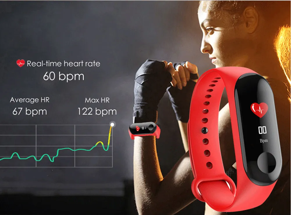 M3 Smart Fitness Watch with *** 1 x FREE MULTI-COLOUR STRAP ***