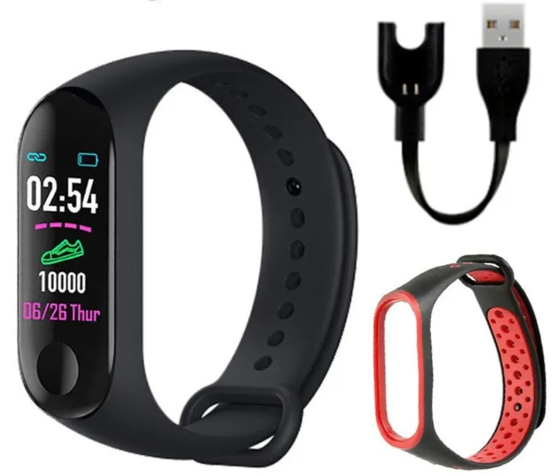 M3 Smart Fitness Watch with *** 1 x FREE MULTI-COLOUR STRAP ***