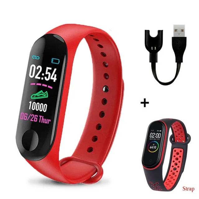 M3 Smart Fitness Watch with *** 1 x FREE MULTI-COLOUR STRAP ***