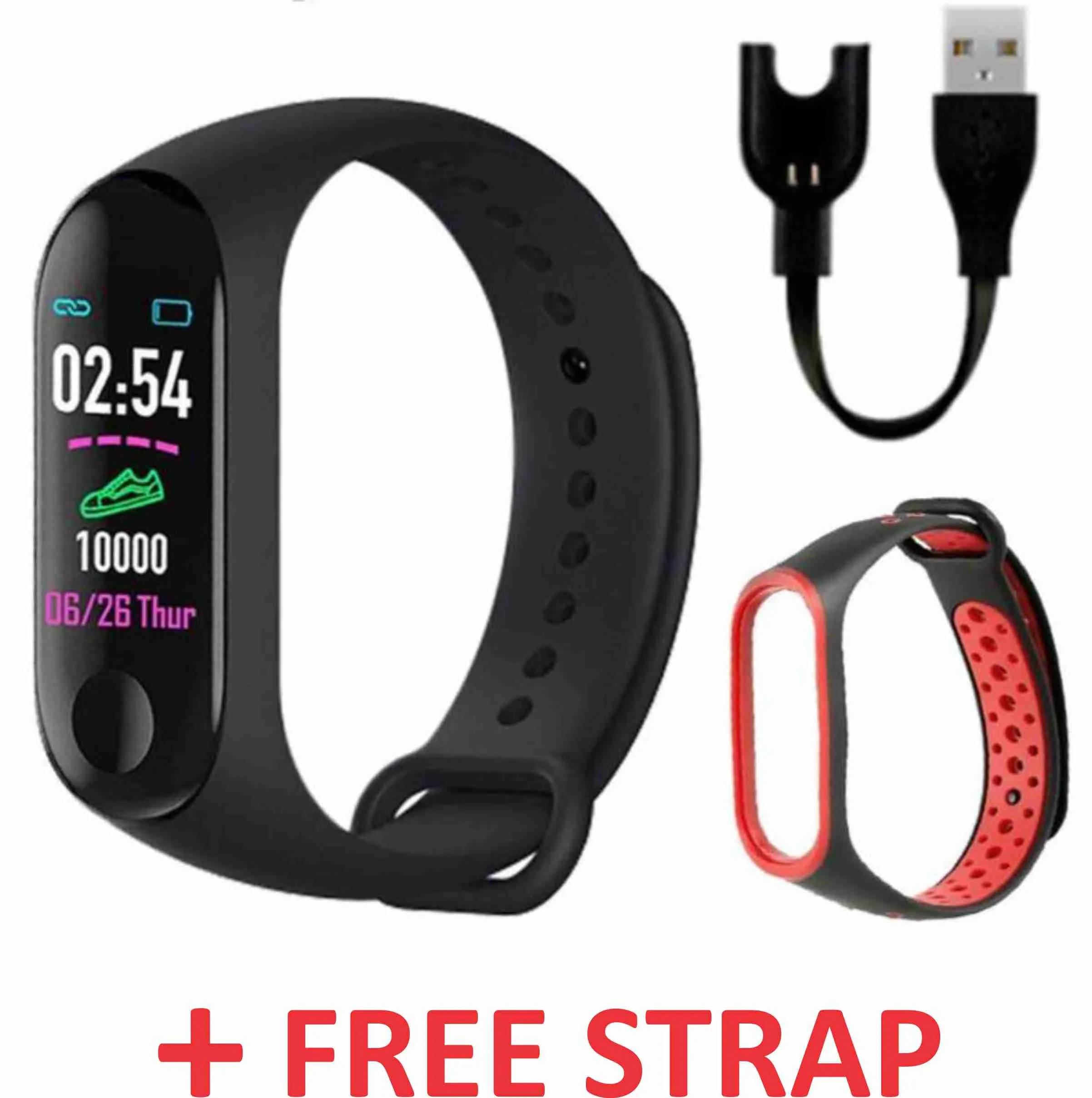 M3 Smart Fitness Watch with *** 1 x FREE MULTI-COLOUR STRAP ***