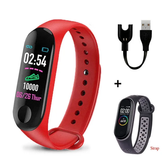 M3 Smart Fitness Watch with *** 1 x FREE MULTI-COLOUR STRAP ***