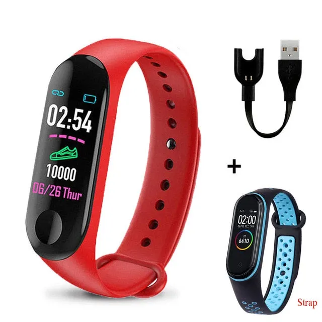 M3 Smart Fitness Watch with *** 1 x FREE MULTI-COLOUR STRAP ***