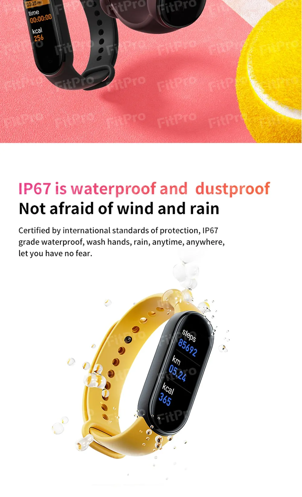 M6 Smart Fitness Watch (with Magnetic Charging Band, HR & BP, Find My Phone)