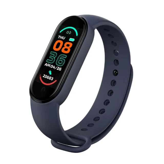 M6 Smart Fitness Watch (with Magnetic Charging Band, HR & BP, Find My Phone)