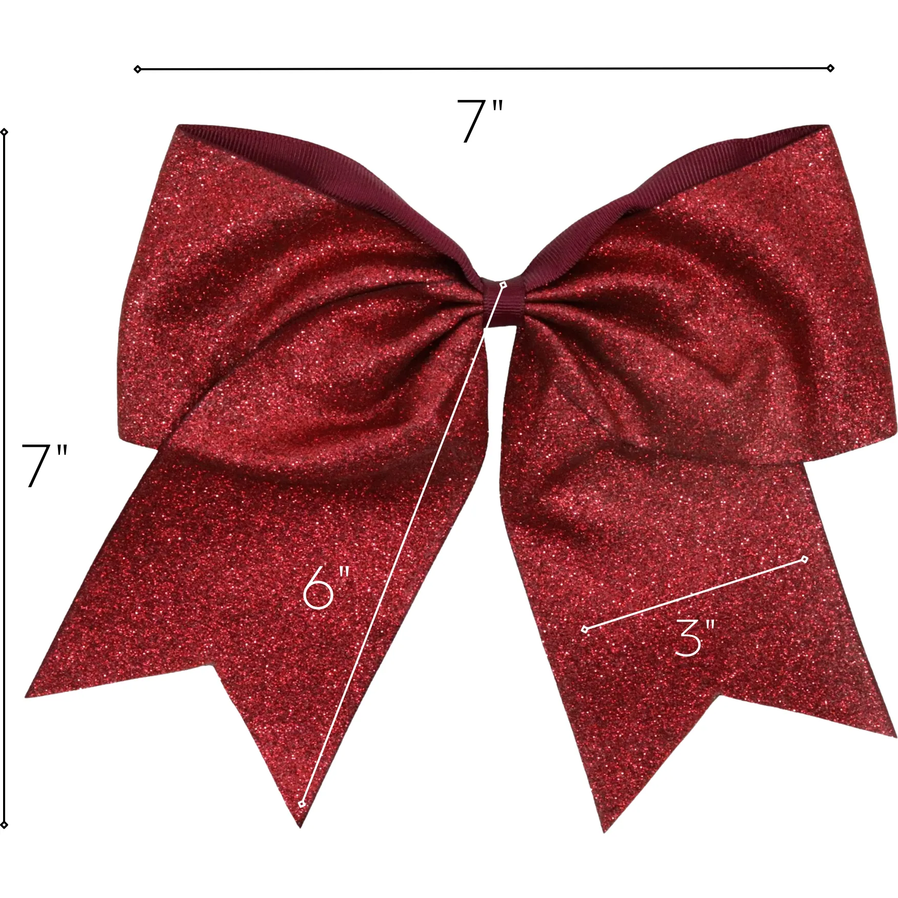 Maroon Glitter Cheer Bow