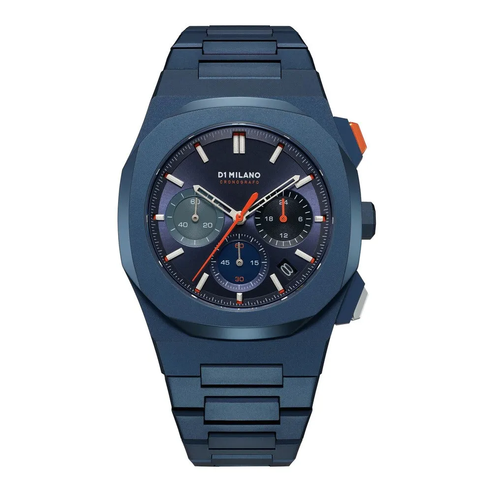 Men Cronografo Blue 40mm Watch