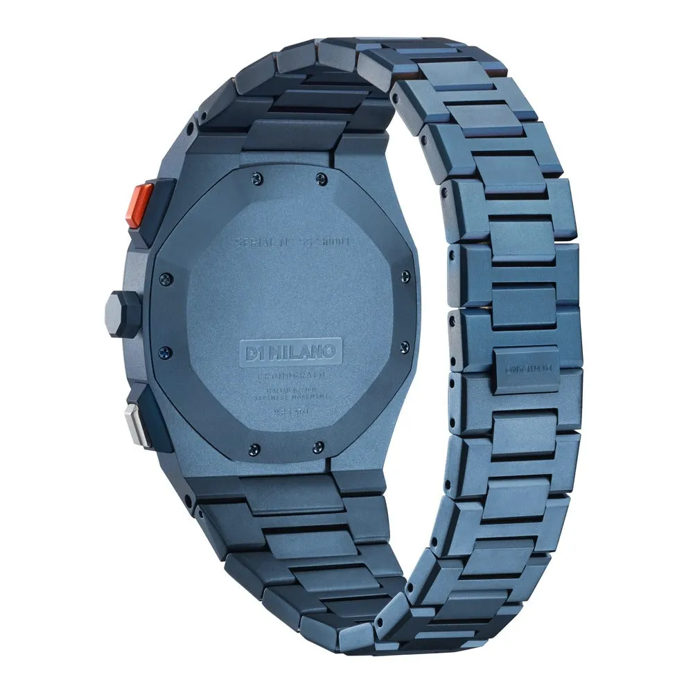 Men Cronografo Blue 40mm Watch