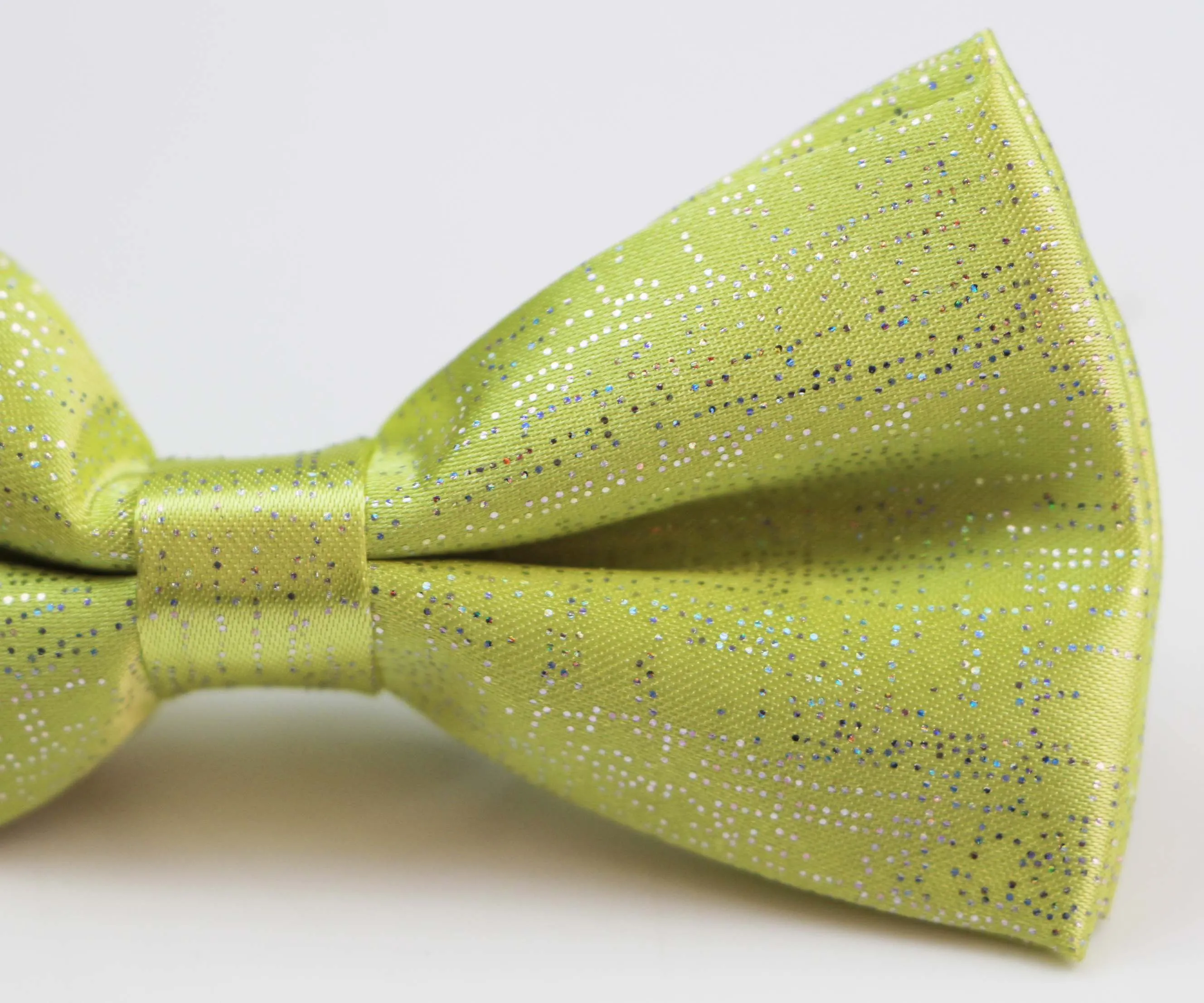 Mens Lemon Sparkly Glitter Patterned Bow Tie