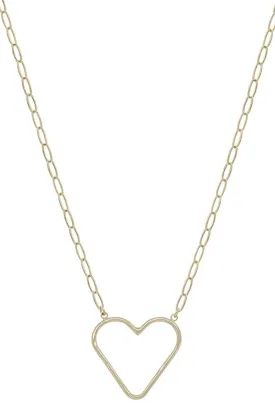 Metal Chain Heart Pendant Necklace