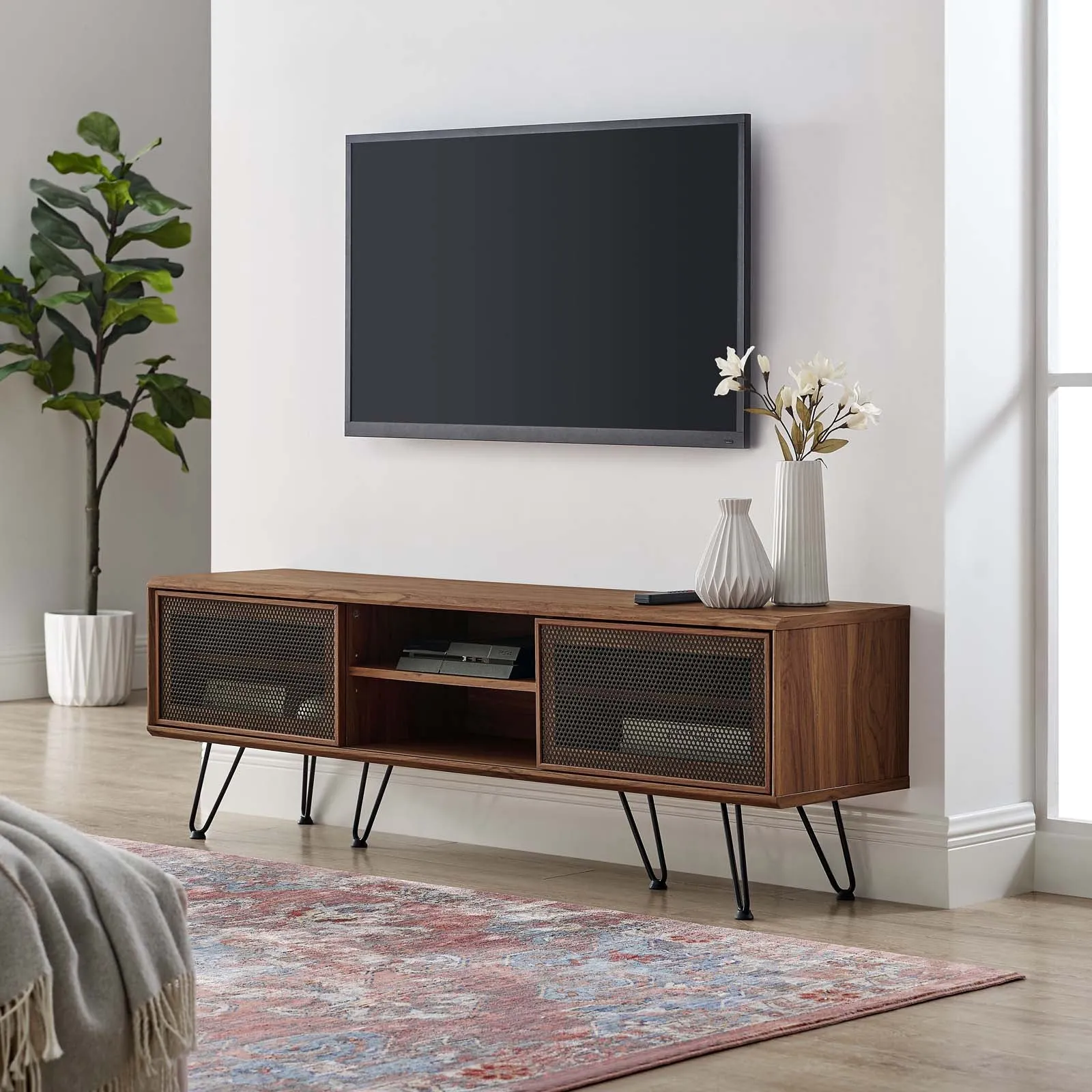 Nomad 59" TV Stand Walnut EEI-6203-WAL