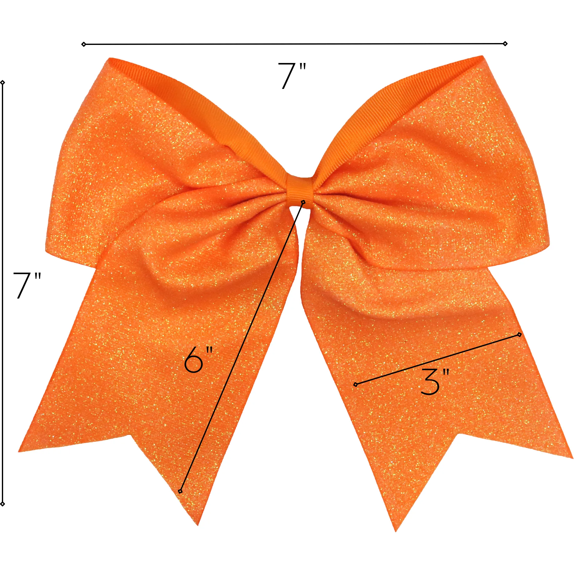 Orange Glitter Cheer Bow