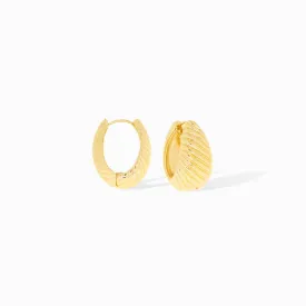 oval ribbed hinge closure earring